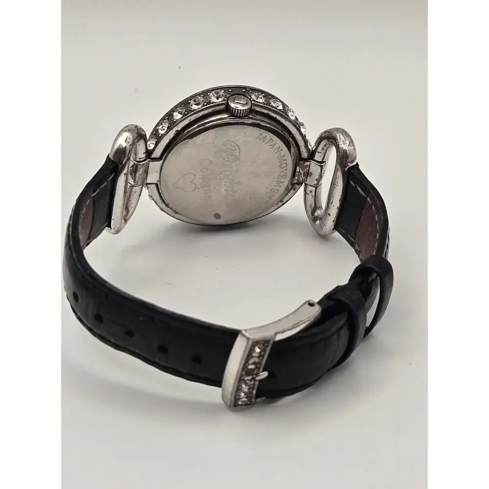 Brighton Cologne Watch, Silver-Tone Case, Leather Band